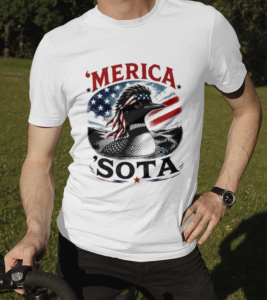 Merica 'Sota Loon Stars Stripes American Flag T-Shirt