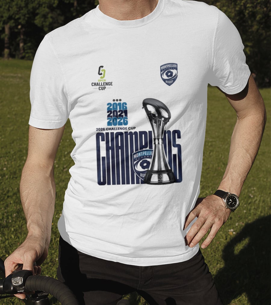 Montpellier Herault Champions European Rugby Challenge Cup 2016 2021 2026 T-Shirt