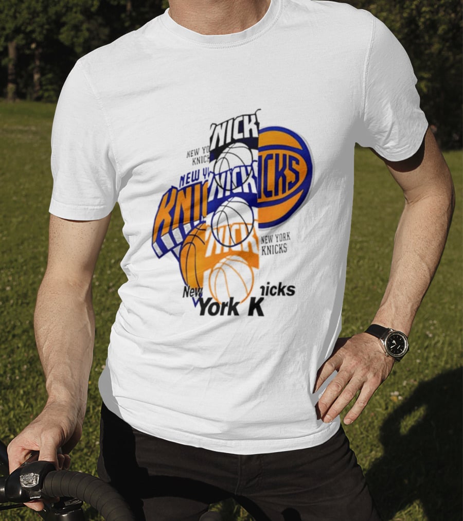 New York Knicks Basketball Collage Fragmented T-Shirt