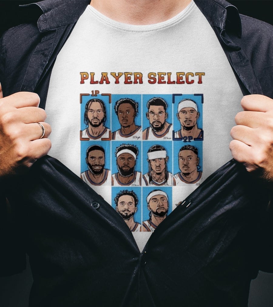 New York Knicks Player Select Collage With Iconic Team Logo And Player Portraits T-Shirt