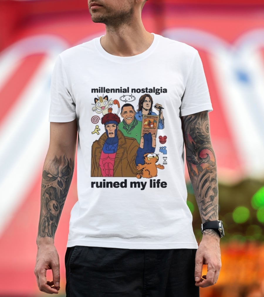 Millennial Nostalgia Obama Gambit Pokémon Yu Gi Oh Ruined My Life T-Shirt