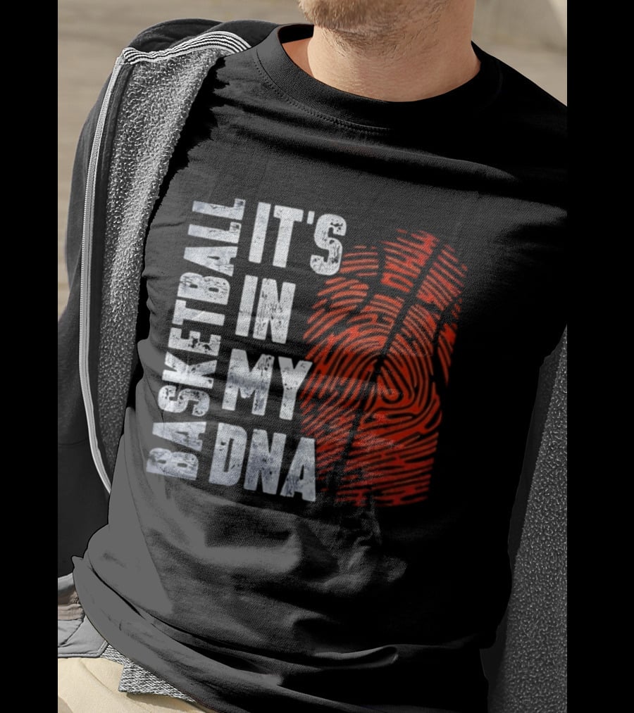 Basketball It's In My DNA Fingerprint T-Shirt