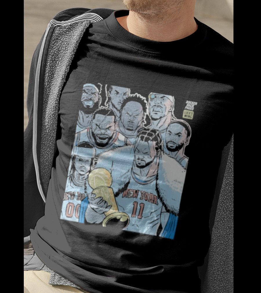 New York Knicks Anime Basketball Players 2026 Championship Trophy T-Shirt