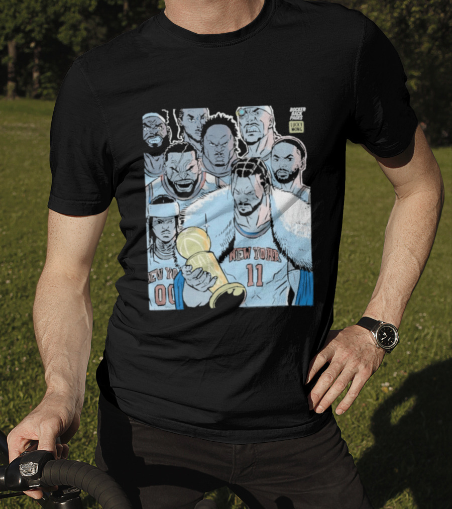 New York Knicks Anime Basketball Players 2026 Championship Trophy T-Shirt
