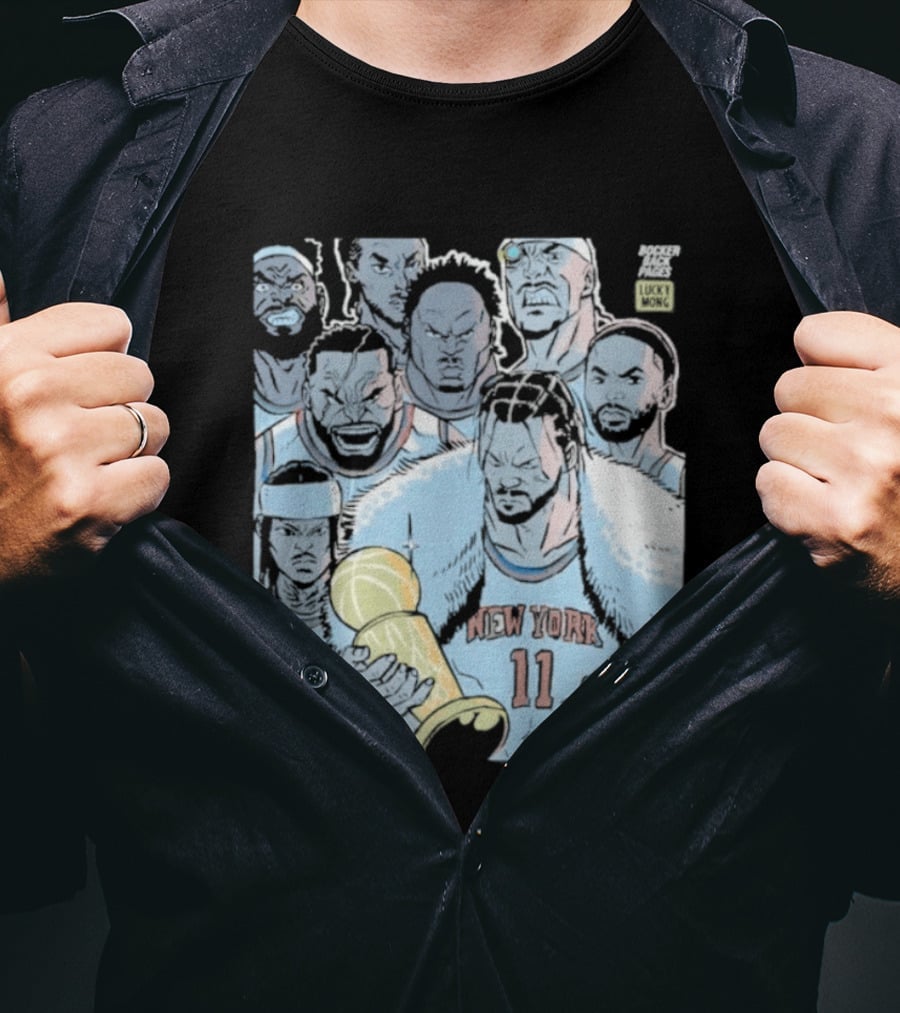 New York Knicks Anime Basketball Players 2026 Championship Trophy T-Shirt