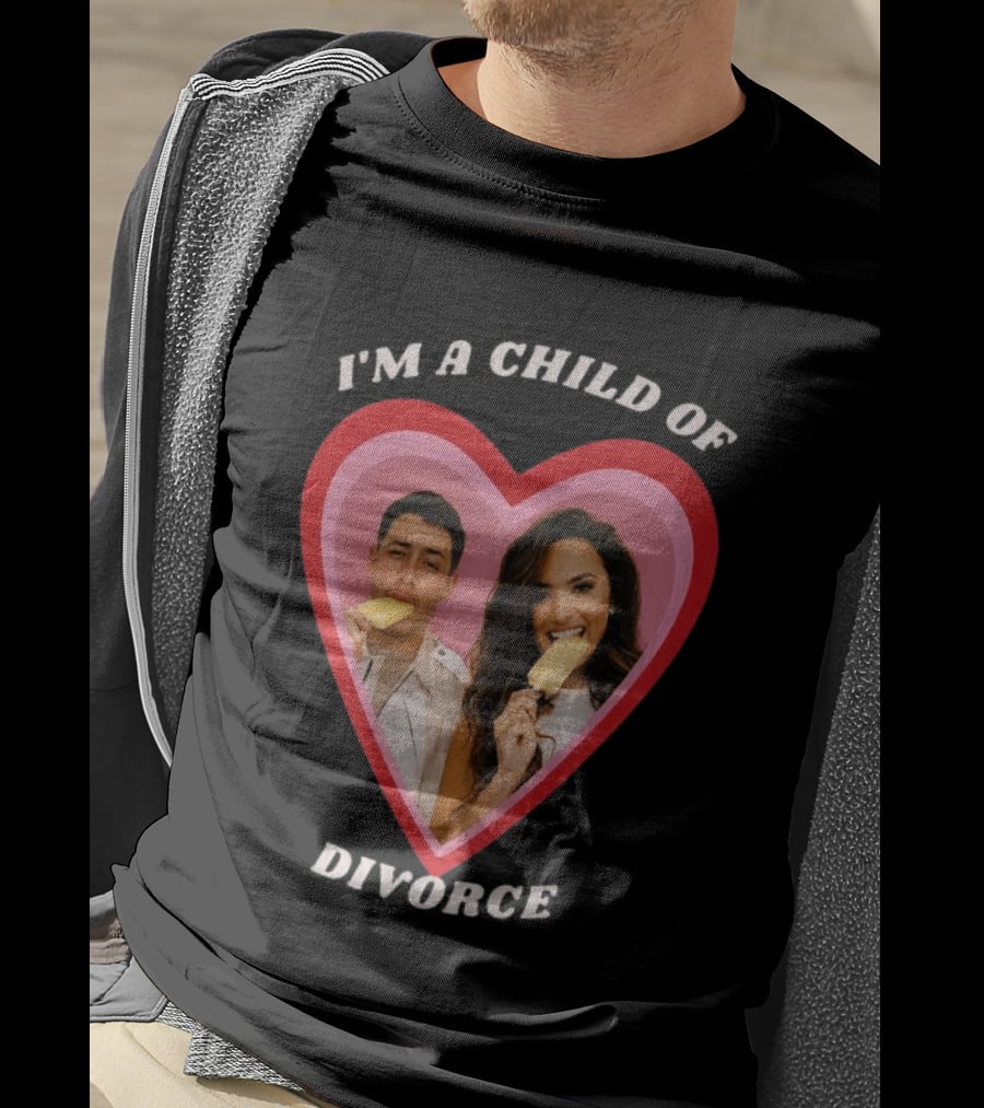 I'm A Child Of Divorce Nick Jonas Demi Lovato Heart Popsicle Image T-Shirt