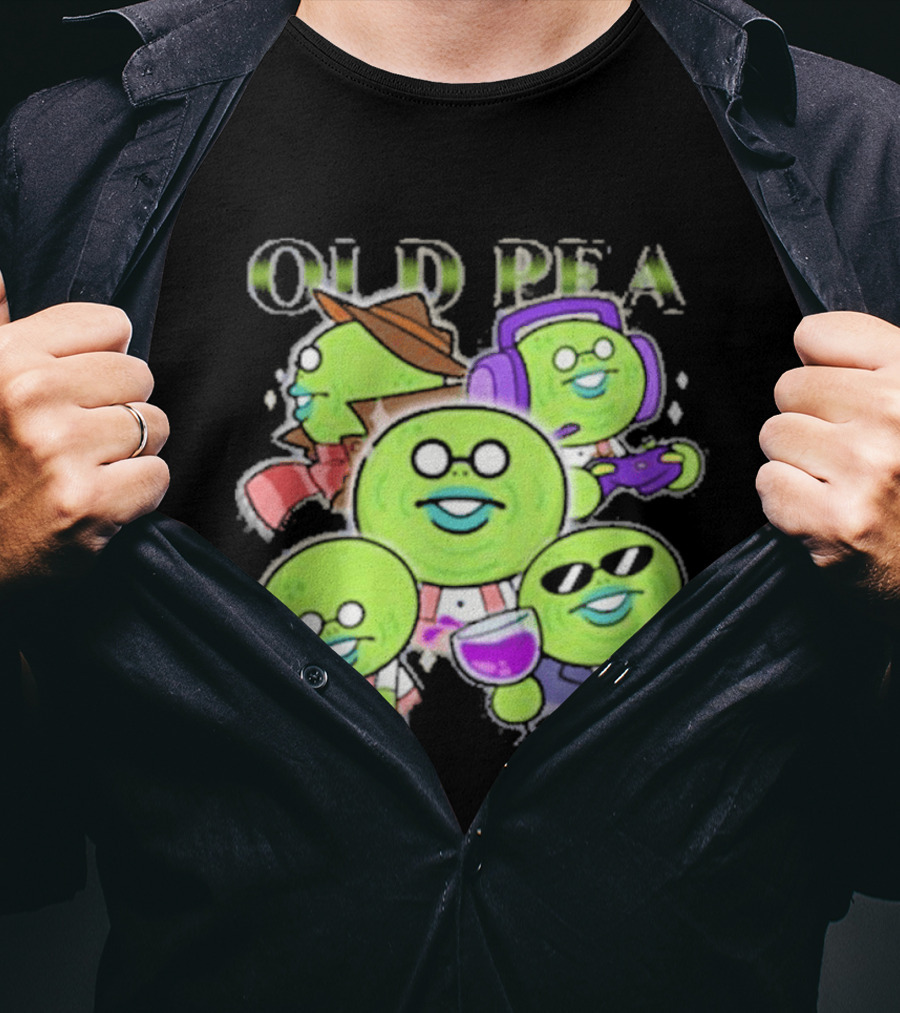 Chikn Nuggit Old Pea Glam Cartoon Characters With Sunglasses And Headphones T-Shirt