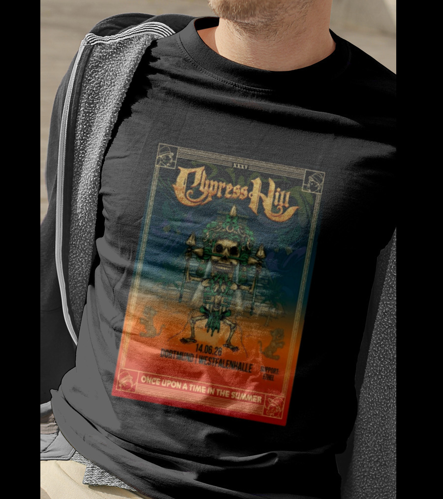 Cypress Hill XXXV Dortmund Westfalenhalle 14.06.26 Support E7hel Once Upon A Time In The Summer Skeleton Warrior T-Shirt