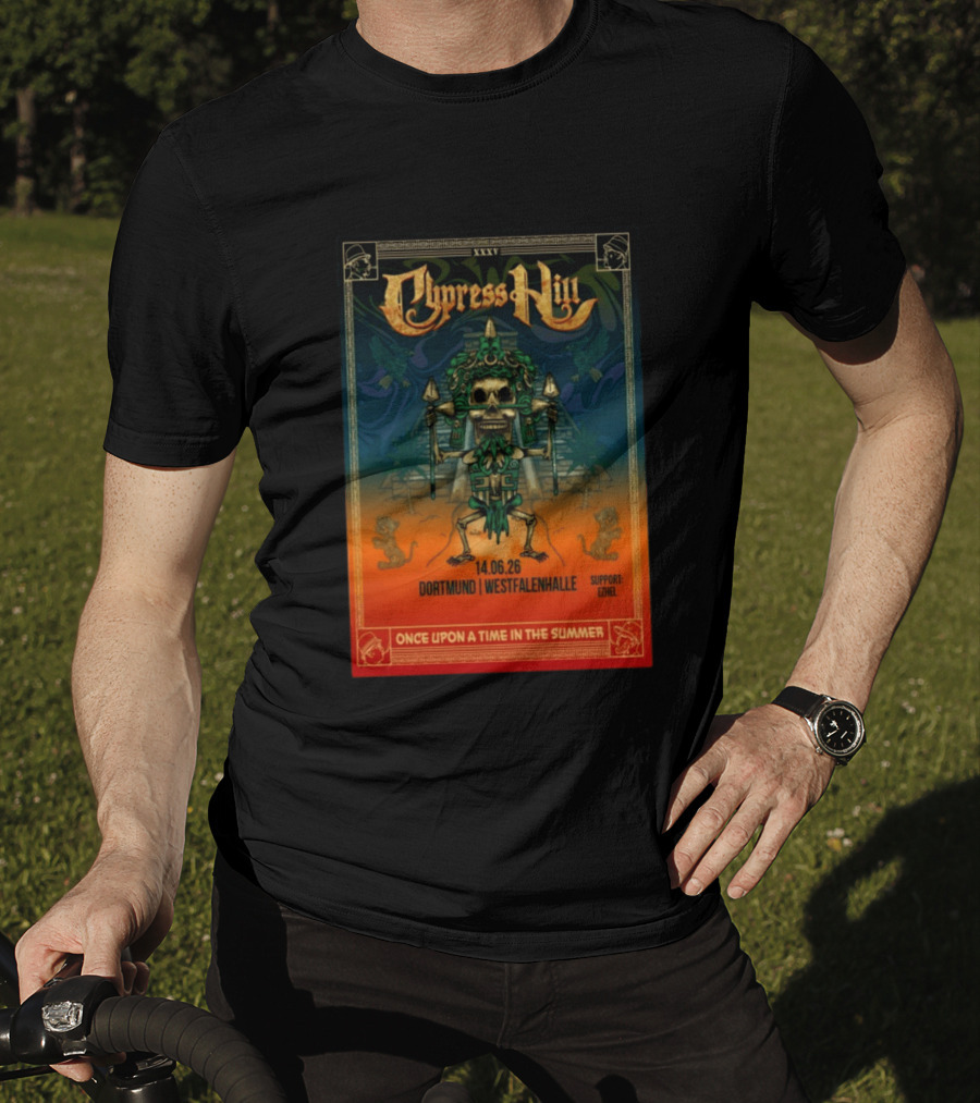 Cypress Hill XXXV Dortmund Westfalenhalle 14.06.26 Support E7hel Once Upon A Time In The Summer Skeleton Warrior T-Shirt