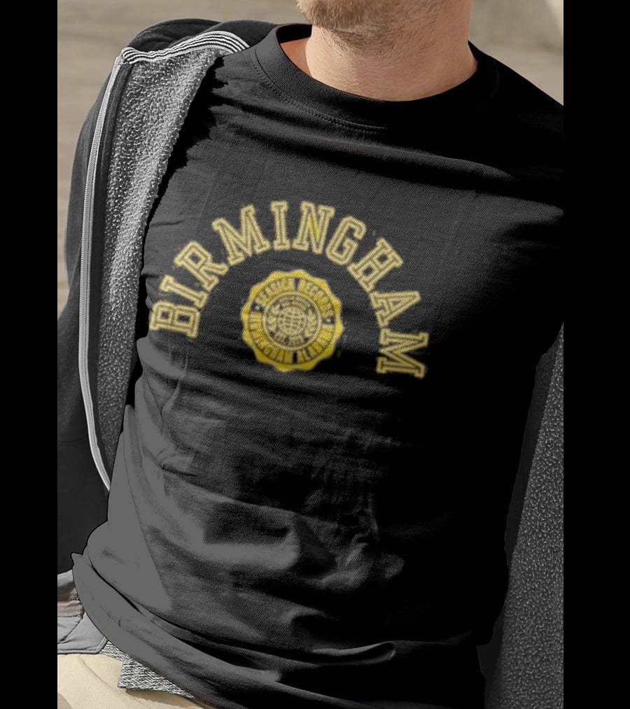 Birmingham Seasick Records Circular Badge Yellow T-Shirt