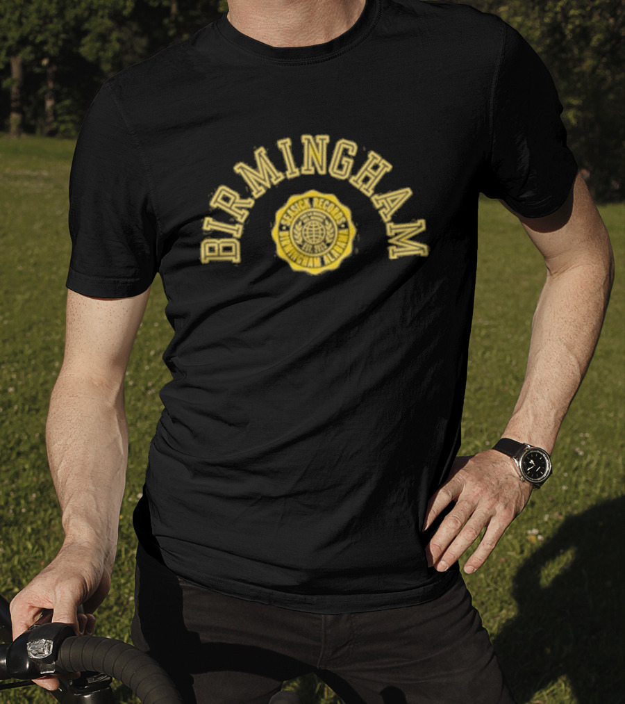 Birmingham Seasick Records Circular Badge Yellow T-Shirt