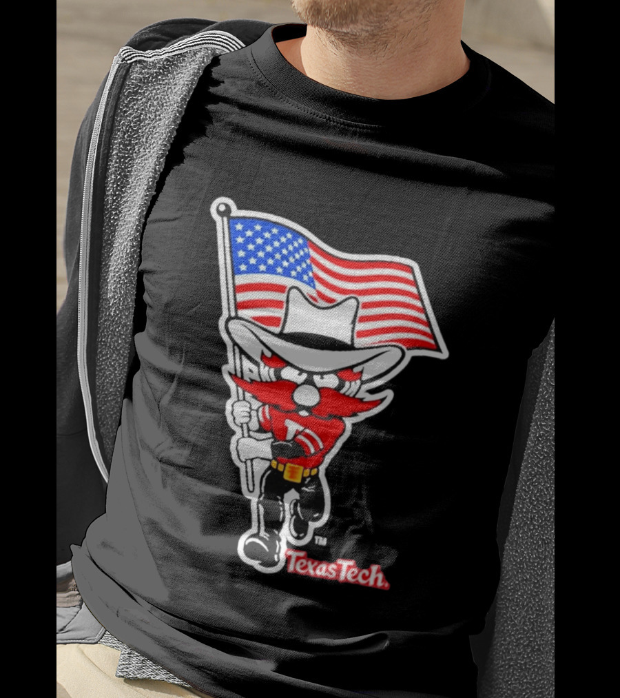 Texas Tech Red Raiders USA Flag Raider Red T-Shirt
