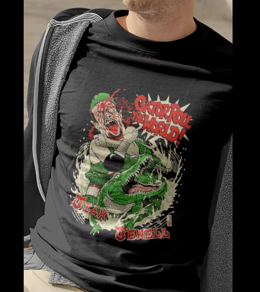 Gator Roll The World Jiah Jewell Wrestling Alligator Comic T-Shirt