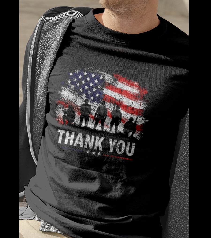 Thank You For Your Service American Flag Military T-Shirt
