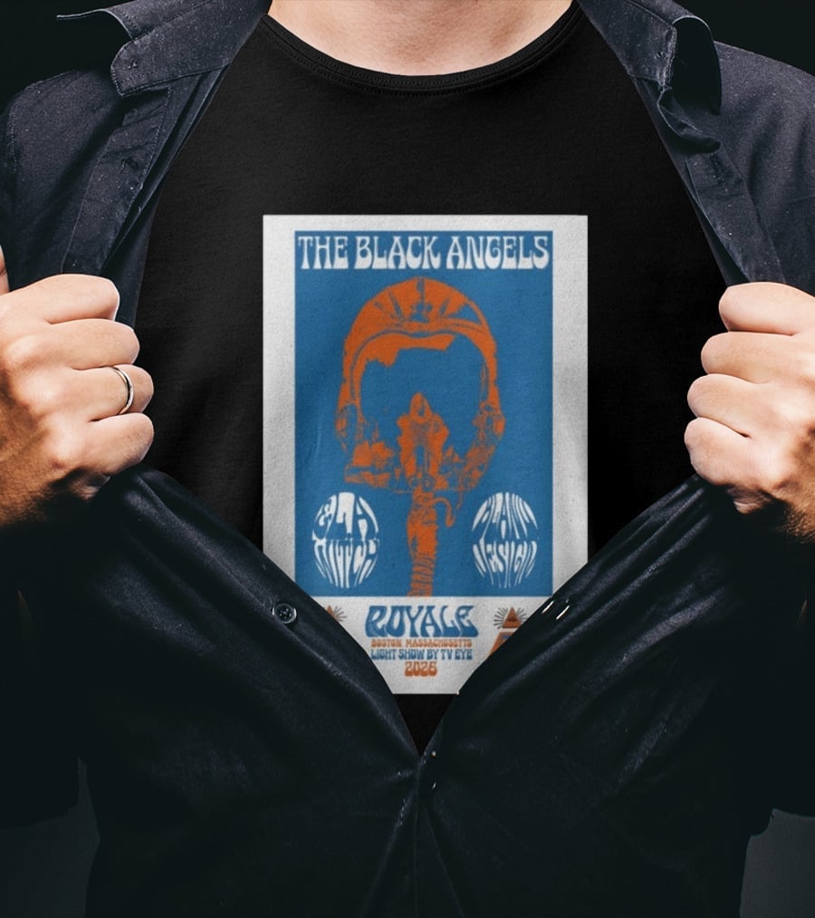The Black Angels Royale Boston MA May 22 2026 Light Show By TV Eye Psychedelic Helmet T-Shirt