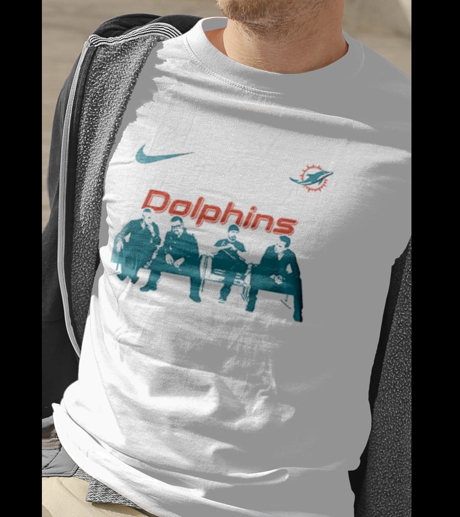 Miami Dolphins Nike Collaboration U2 Band Meeting T-Shirt