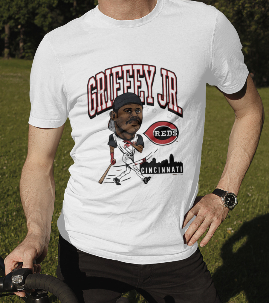 Cincinnati Reds Griffey Jr Caricature Tri Blend T-Shirt
