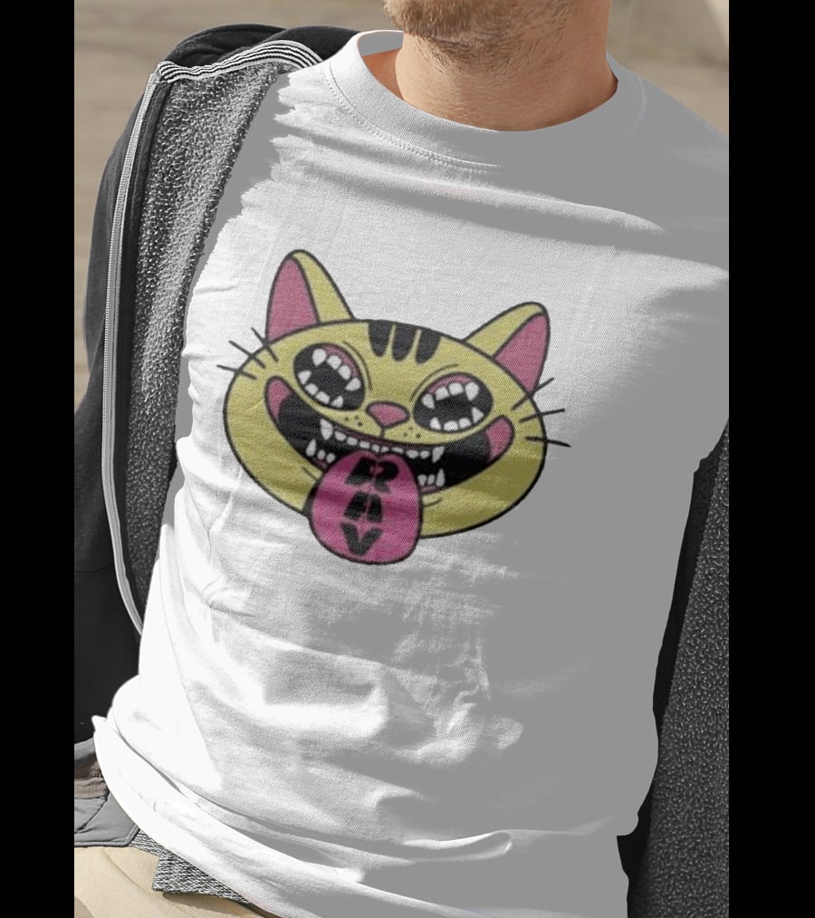 Exociety Rav Cat Vestiges Wild And Funky Cat Face T-Shirt