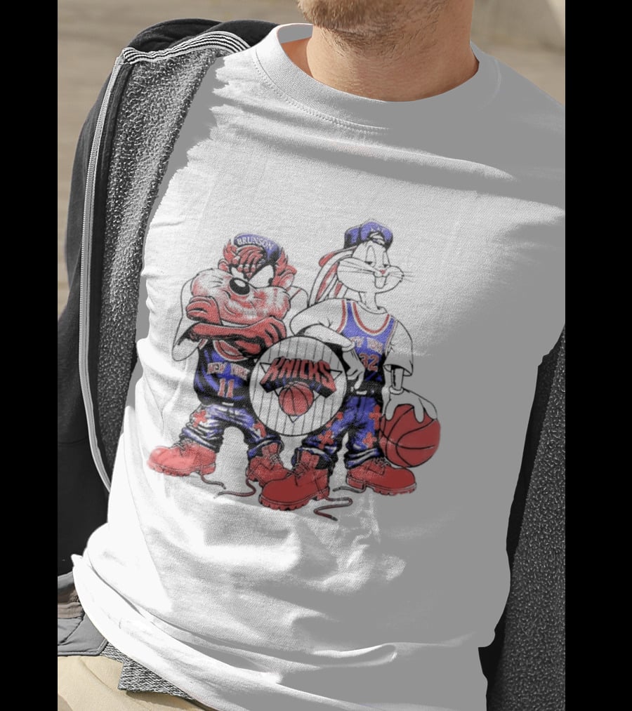 Officila Looney Tunes Bugs Bunny Taz Knicks NYK Basketball T-Shirt