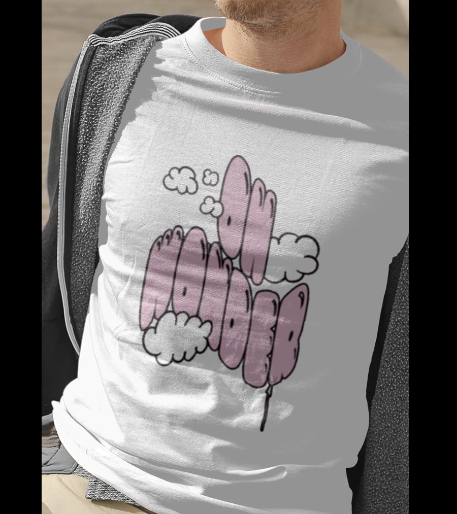 Oh Wonder Pink Balloon Text With Clouds T-Shirt