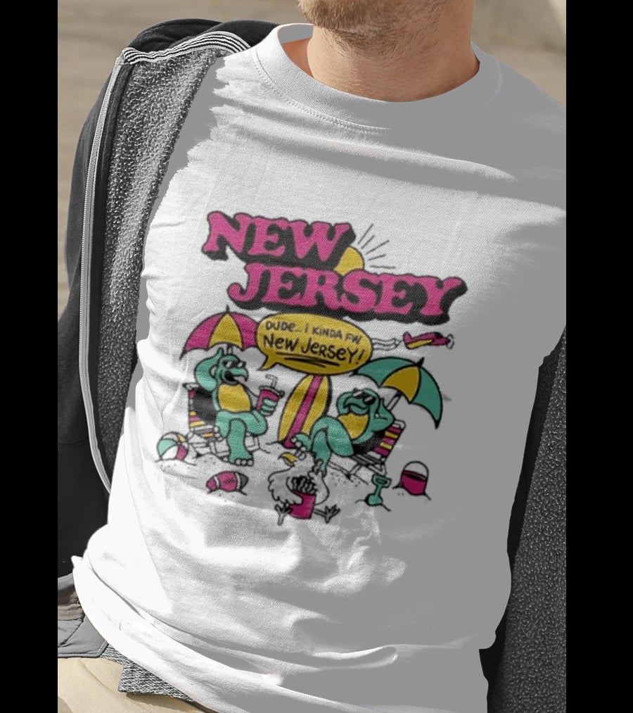 New Jersey 2026 Vibe Cartoon Relaxing Beach Chill Fun T-Shirt