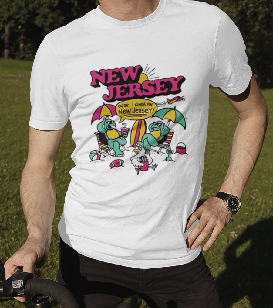 New Jersey 2026 Vibe Cartoon Relaxing Beach Chill Fun T-Shirt