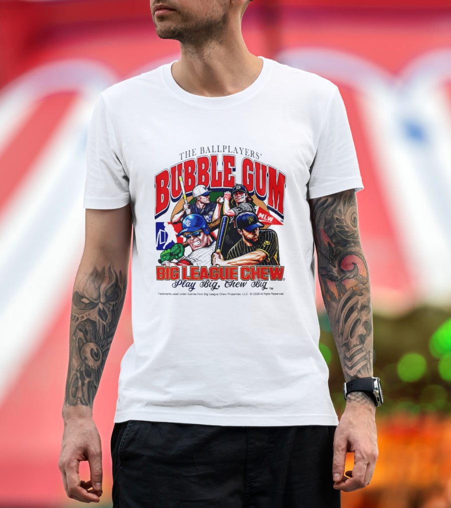 The Ballplayers' Bubble Gum Big League Chew Play Big Chew Big T-Shirt