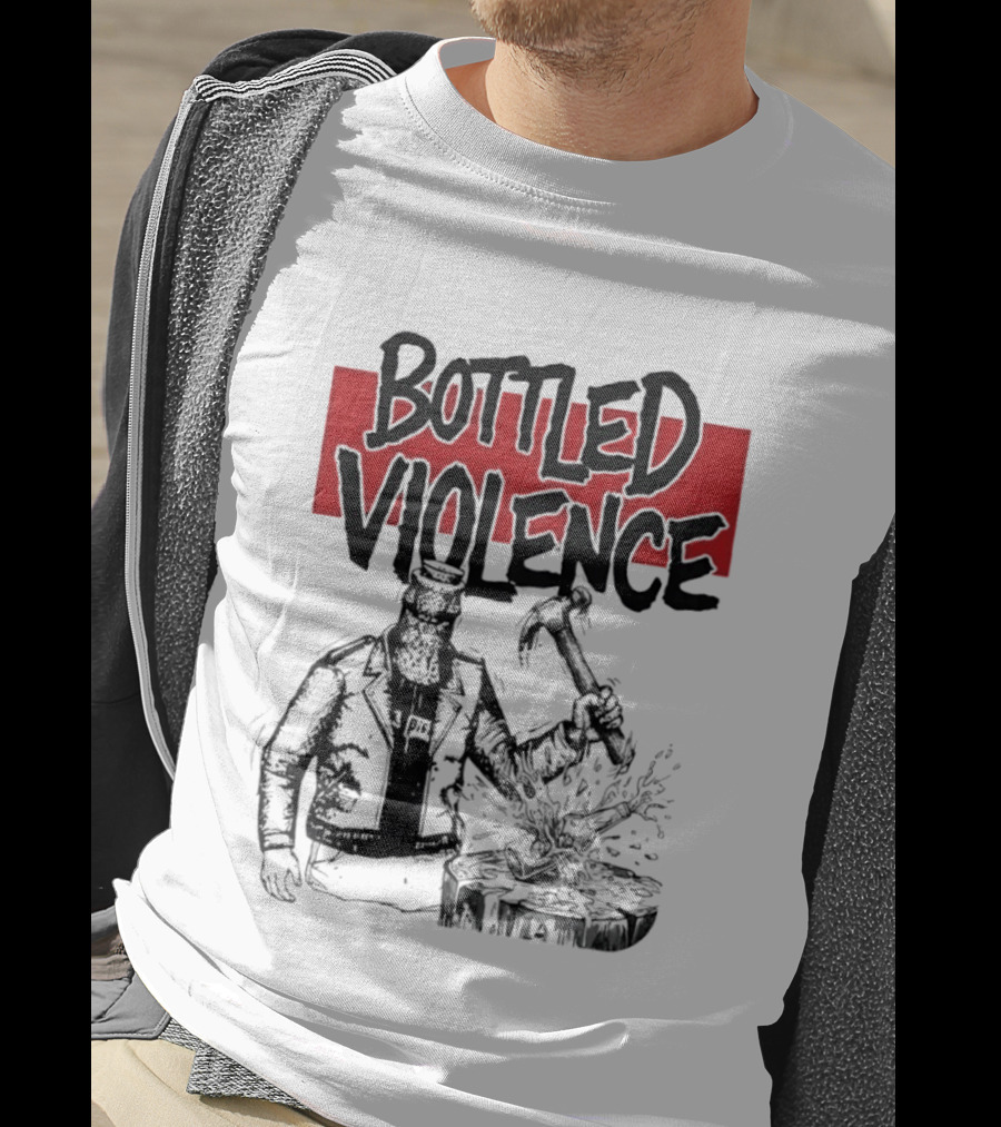 Bottled Violence Character With Hammer And Red T-Shirt