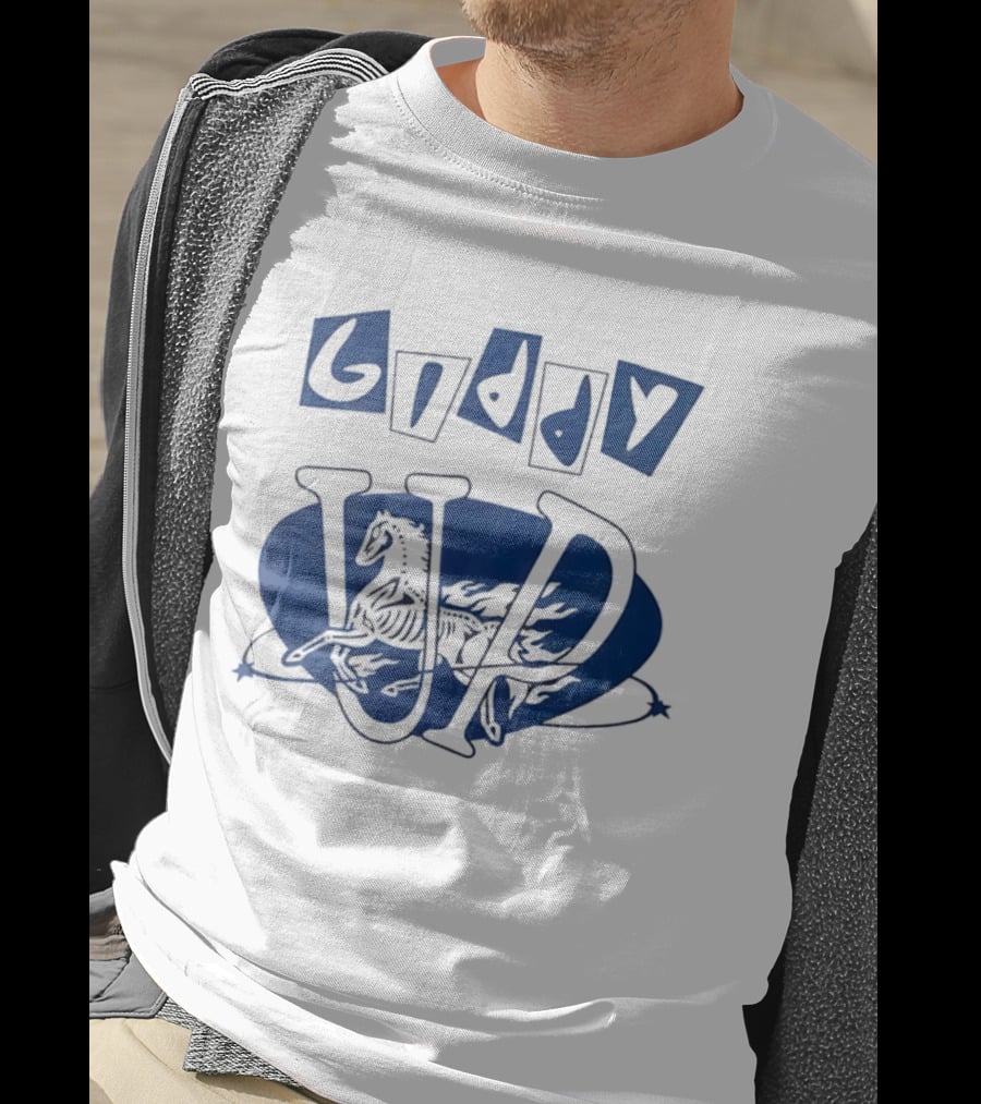 Giddy Up Horse Skeleton Vivid Lettering T-Shirt