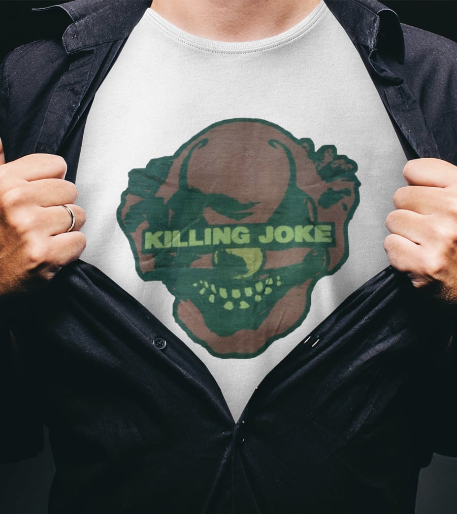 Killing Joke Clown Face With Green Text And Smiling Expression T-Shirt