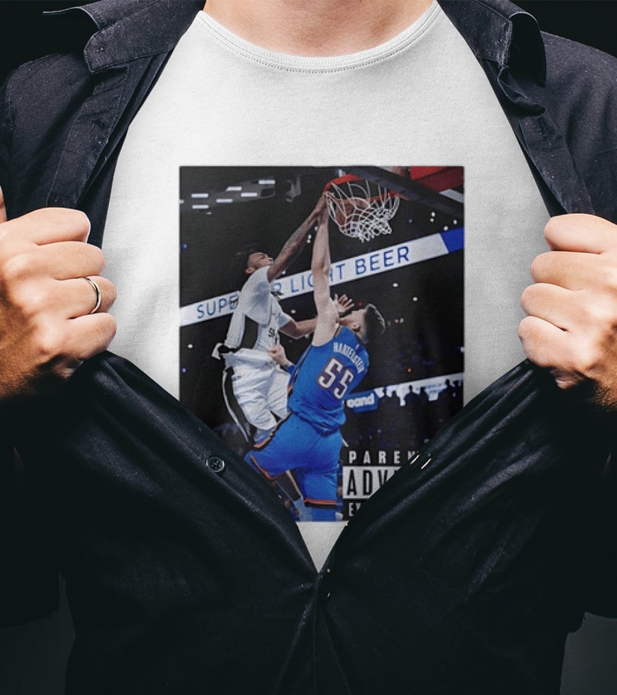 Parental Advisory Explicit Content Dunk Contest New York Knicks Mitchell Robinson Basketball Photo T-Shirt