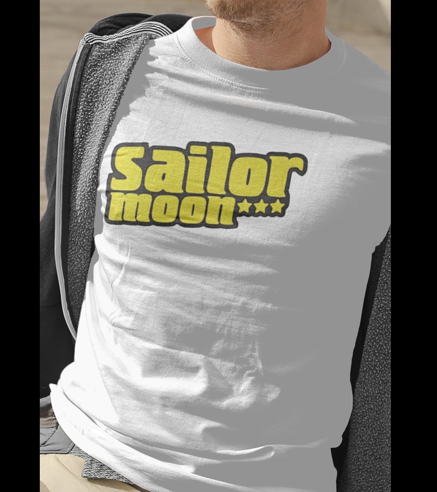 Sailor Moon Yellow Text With Stars T-Shirt