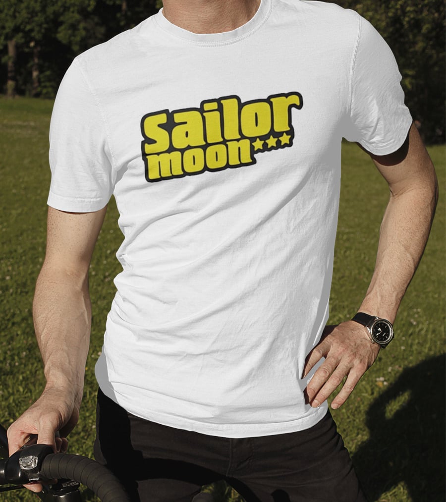Sailor Moon Yellow Text With Stars T-Shirt