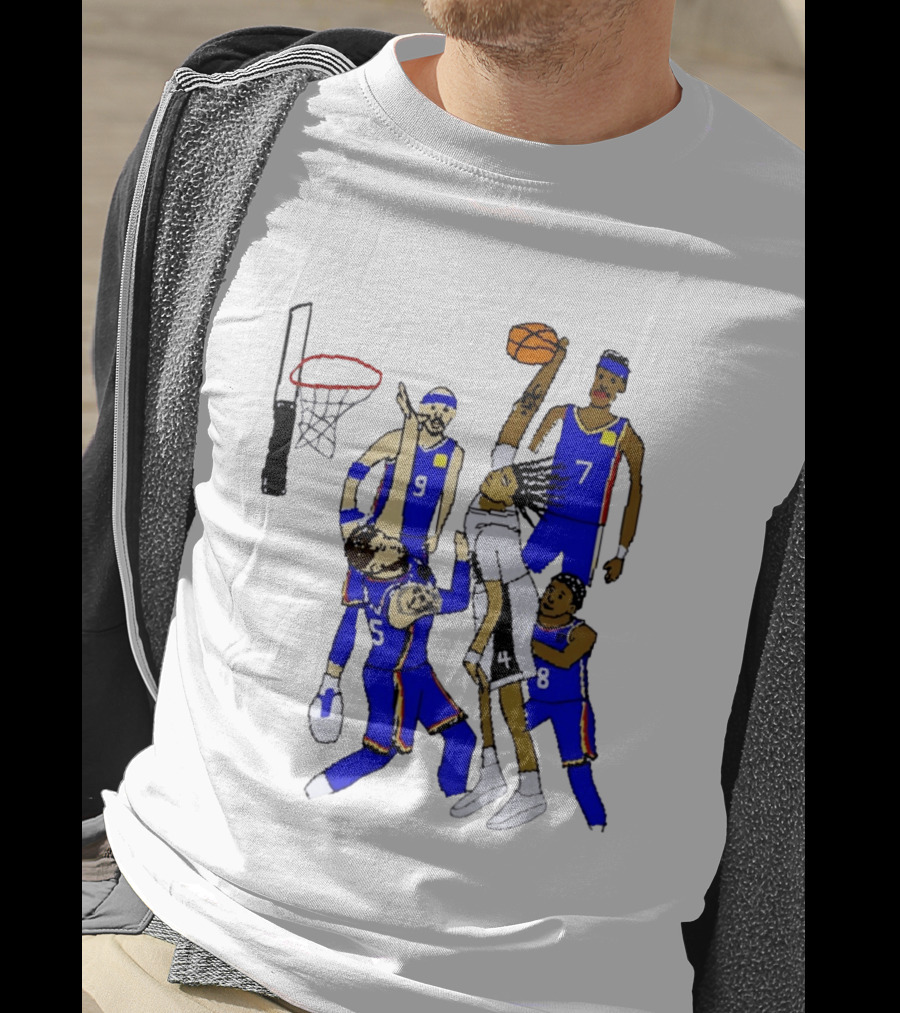Stephon Castle Dunk Basketball Blue Team Number 4 Drawing T-Shirt