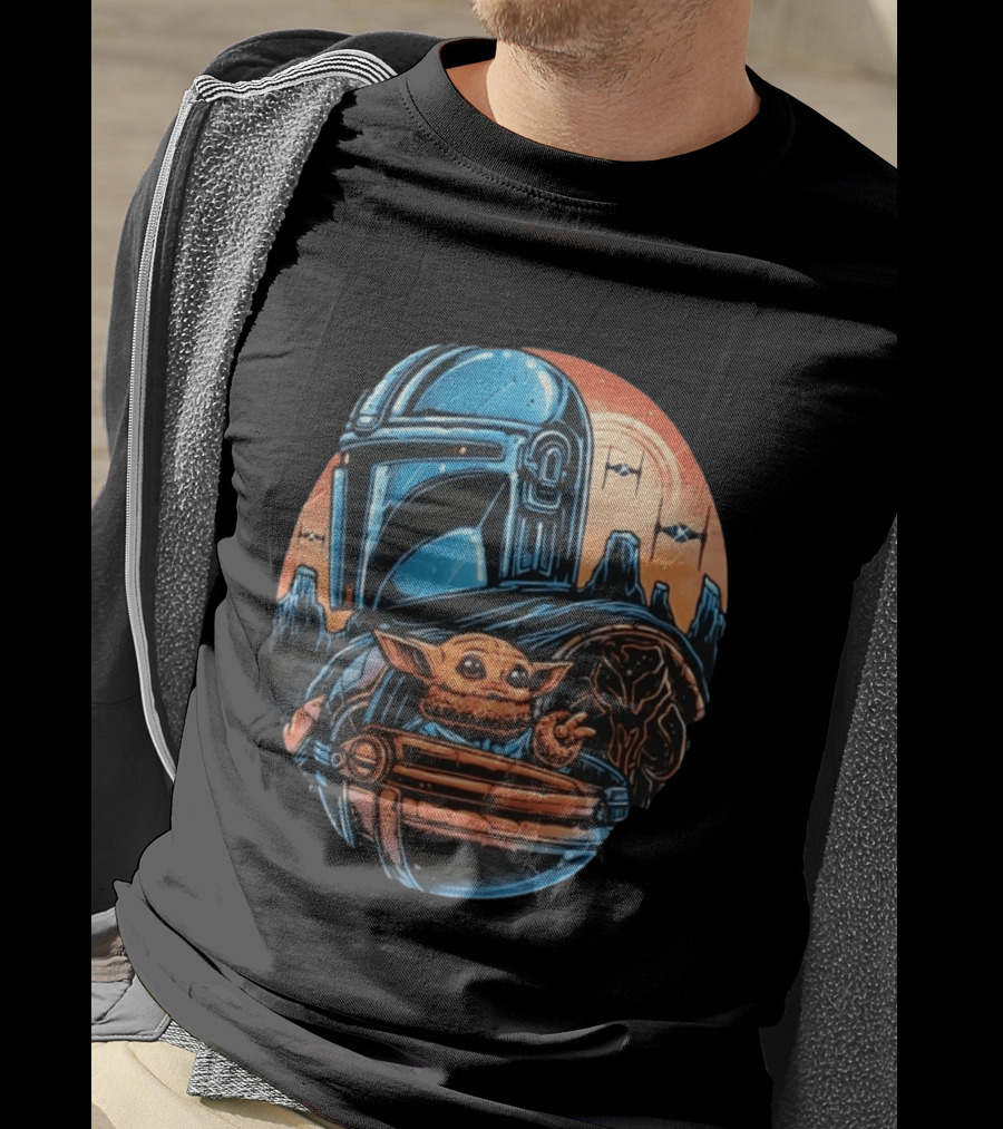 Din Djarin And Grogu Mandalorian Saga Rise Against The Empire T-Shirt