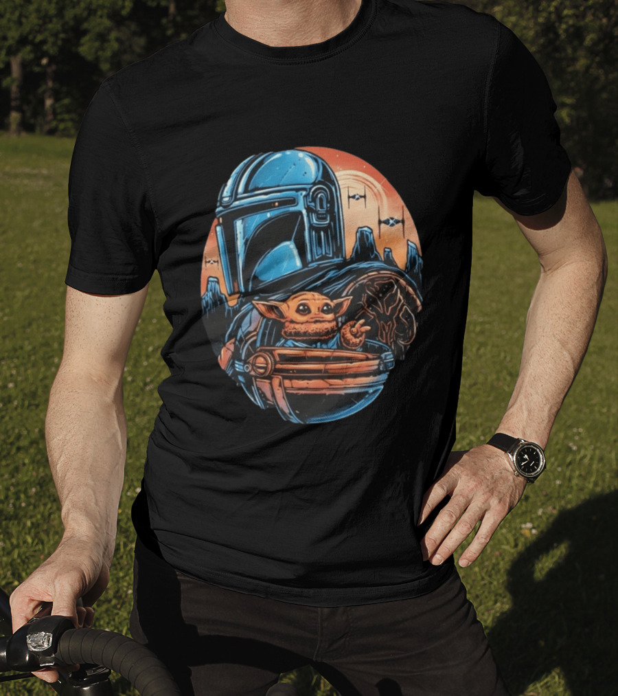 Din Djarin And Grogu Mandalorian Saga Rise Against The Empire T-Shirt