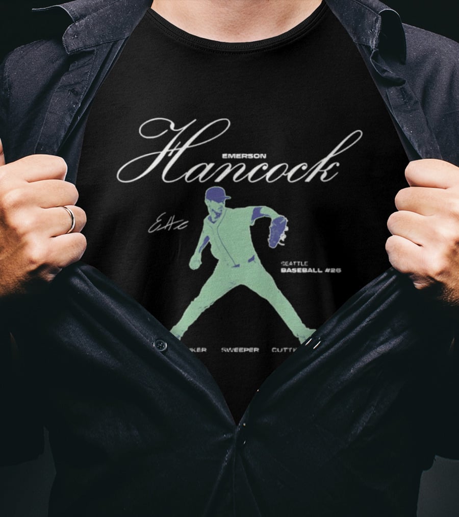 Emerson Hancock Seattle Baseball 4 Seam Sinker Slider Cutter Changeup T-Shirt
