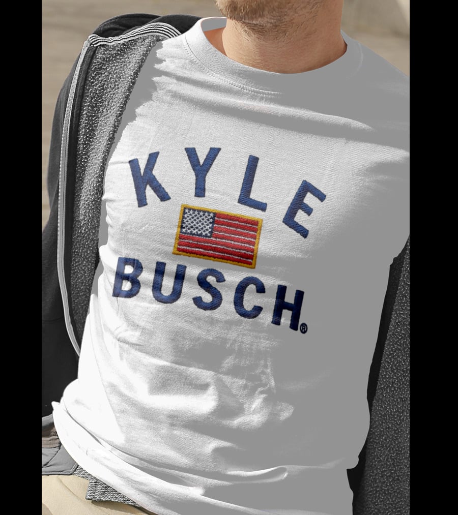 Kyle Busch American Flag Racing Patch T-Shirt
