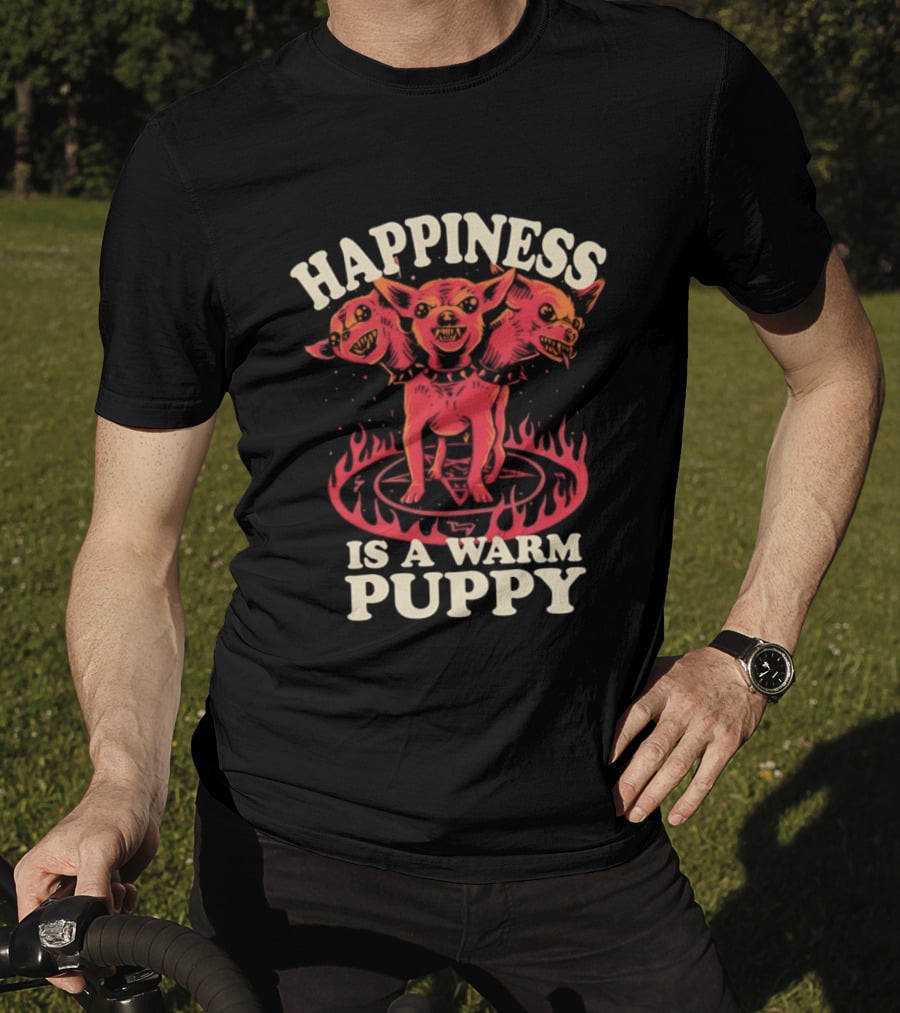 Happiness Is A Warm Three Headed Puppy Cerberus Greek Mythology T-Shirt