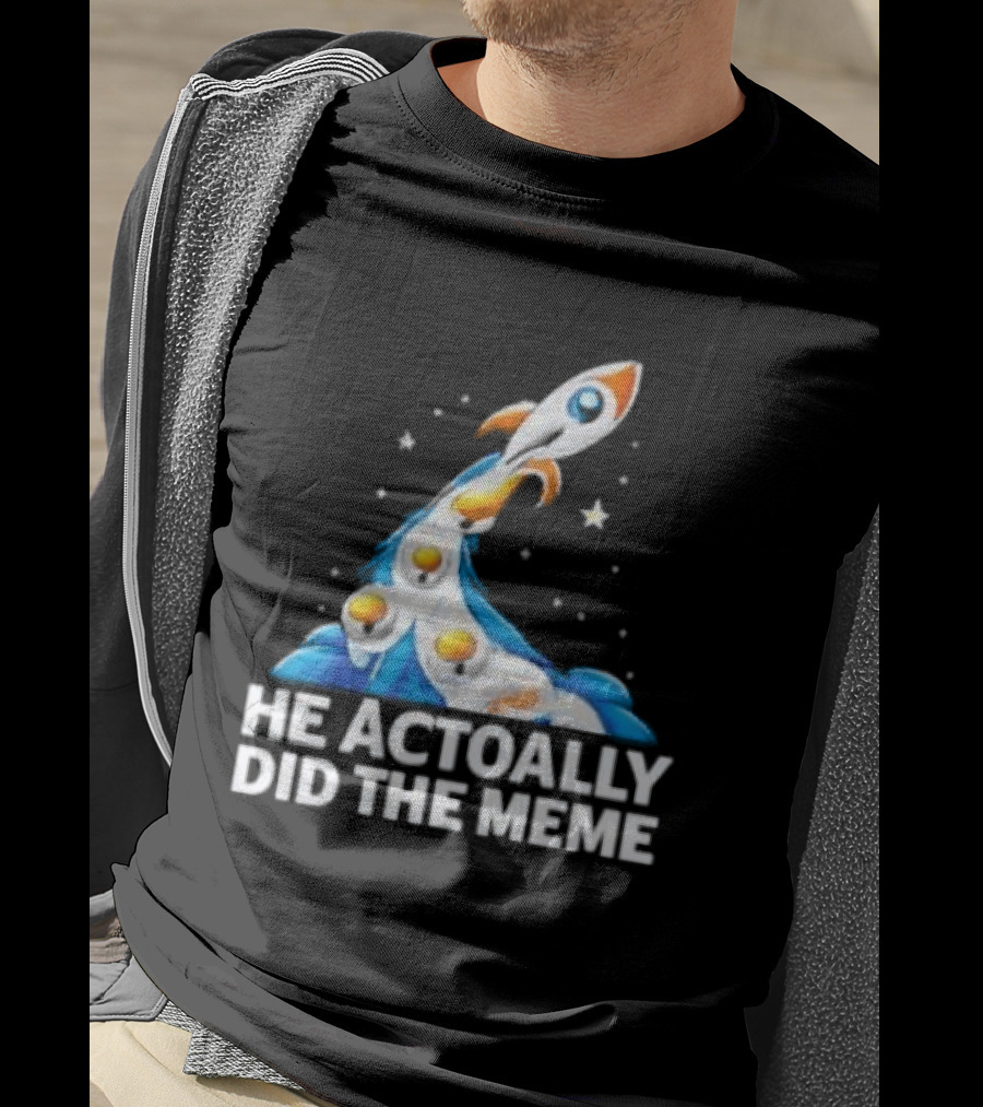 He Actoally Did The Meme Rocket Launch Planets T-Shirt