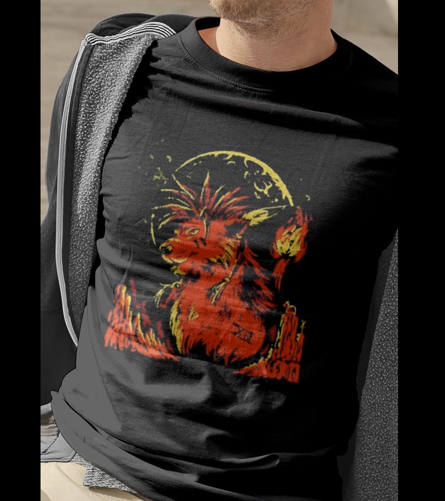 Red XIII Final Fantasy Guardian Of The Canyon Moonlit Fire Aura T-Shirt