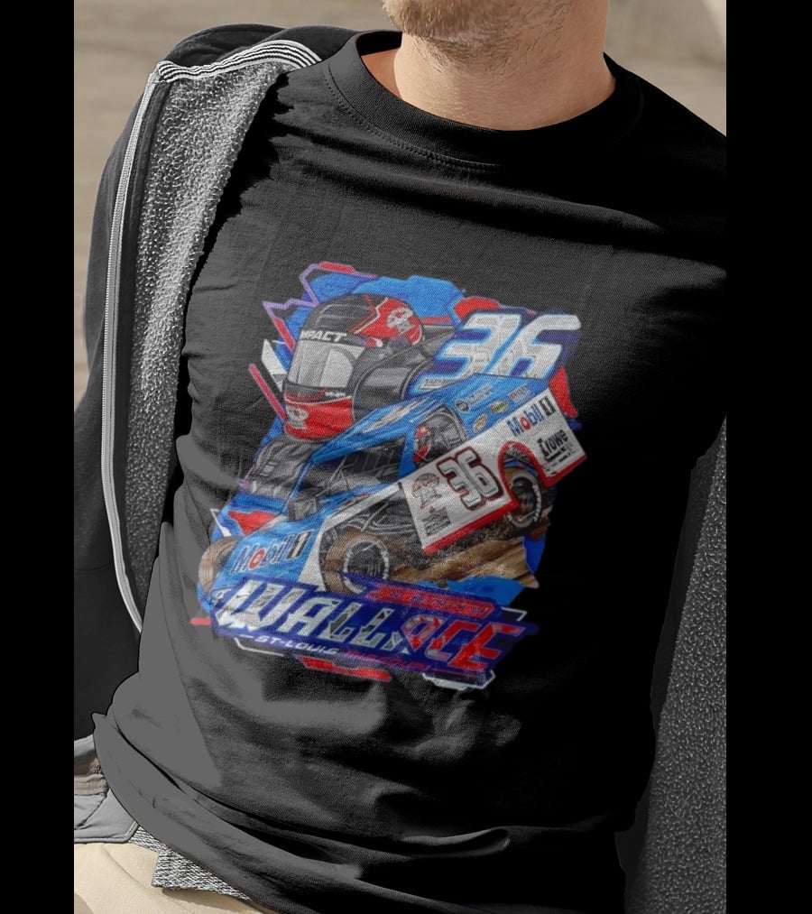 Kenny Wallace 36 Mobil 1 Racing St Louis Missouri Dirt Track T-Shirt