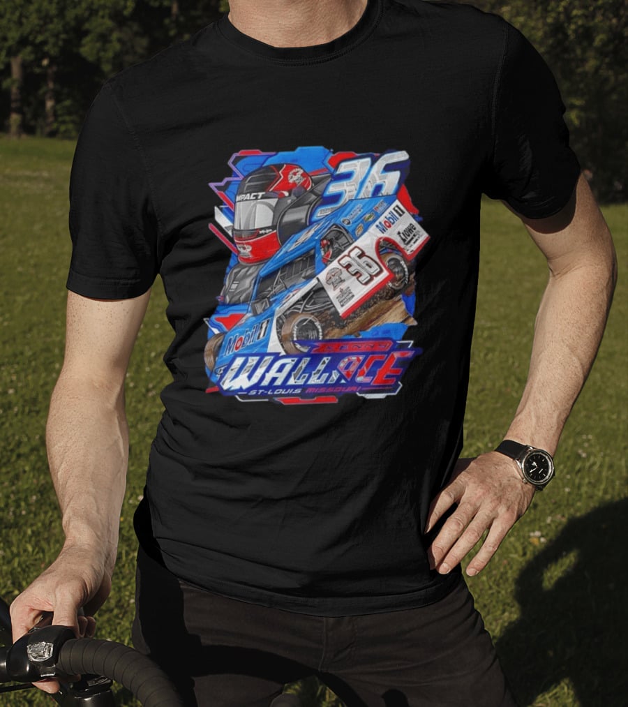 Kenny Wallace 36 Mobil 1 Racing St Louis Missouri Dirt Track T-Shirt
