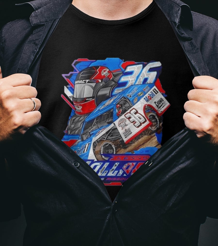 Kenny Wallace 36 Mobil 1 Racing St Louis Missouri Dirt Track T-Shirt