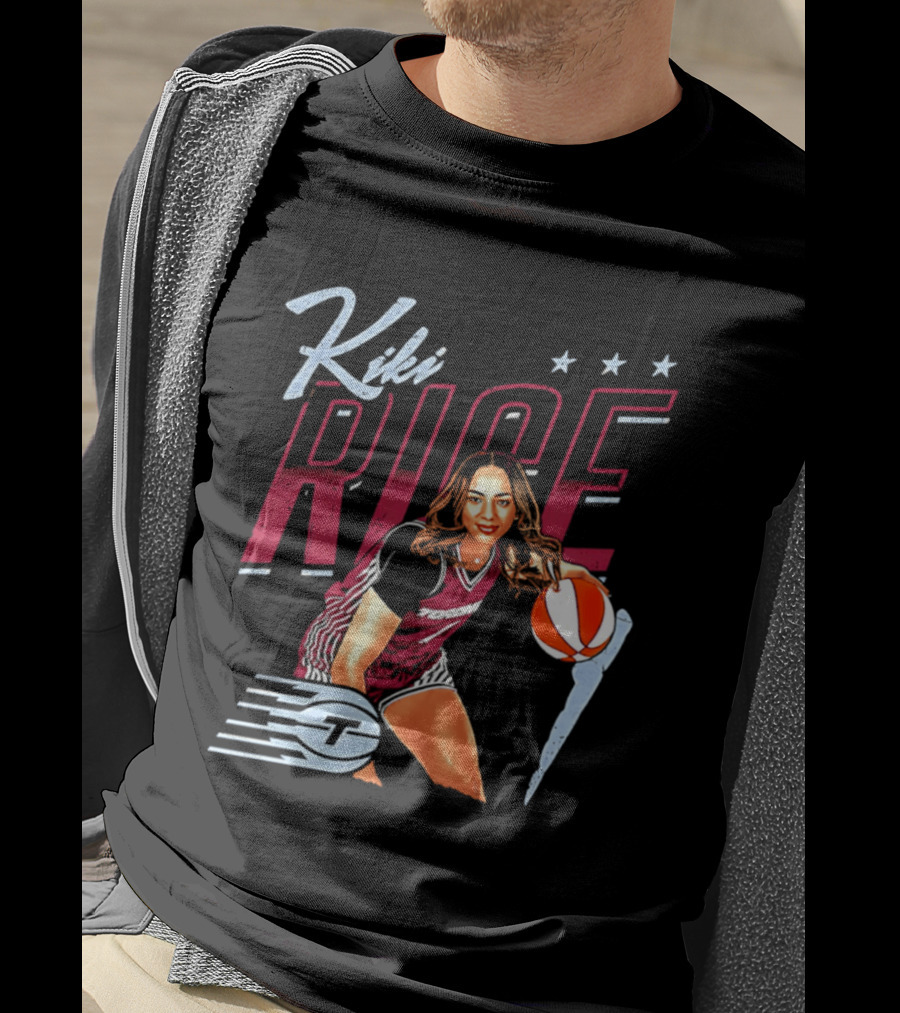 Kiki Rice Toronto Tempo Player Three Stars Basketball Pose T-Shirt