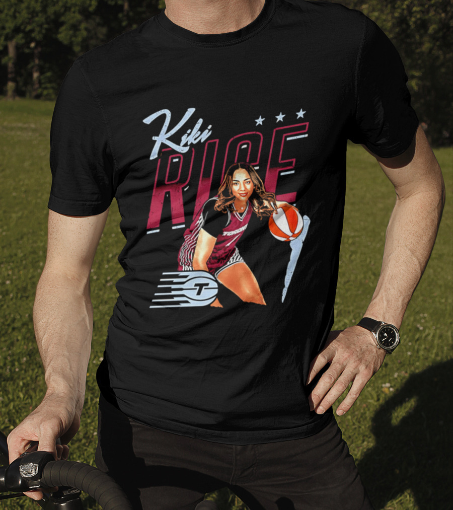 Kiki Rice Toronto Tempo Player Three Stars Basketball Pose T-Shirt