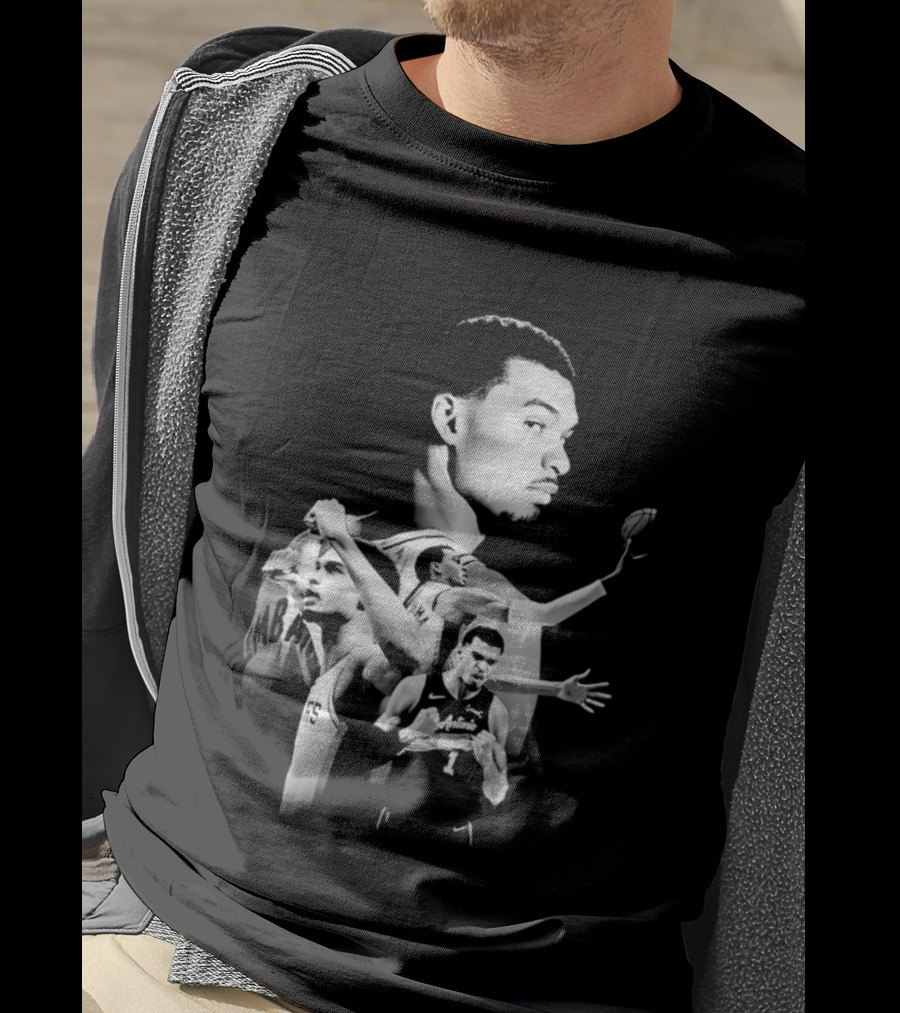 Victor Wembanyama San Antonio Spurs Player Collage 2026 Dunk Action T-Shirt