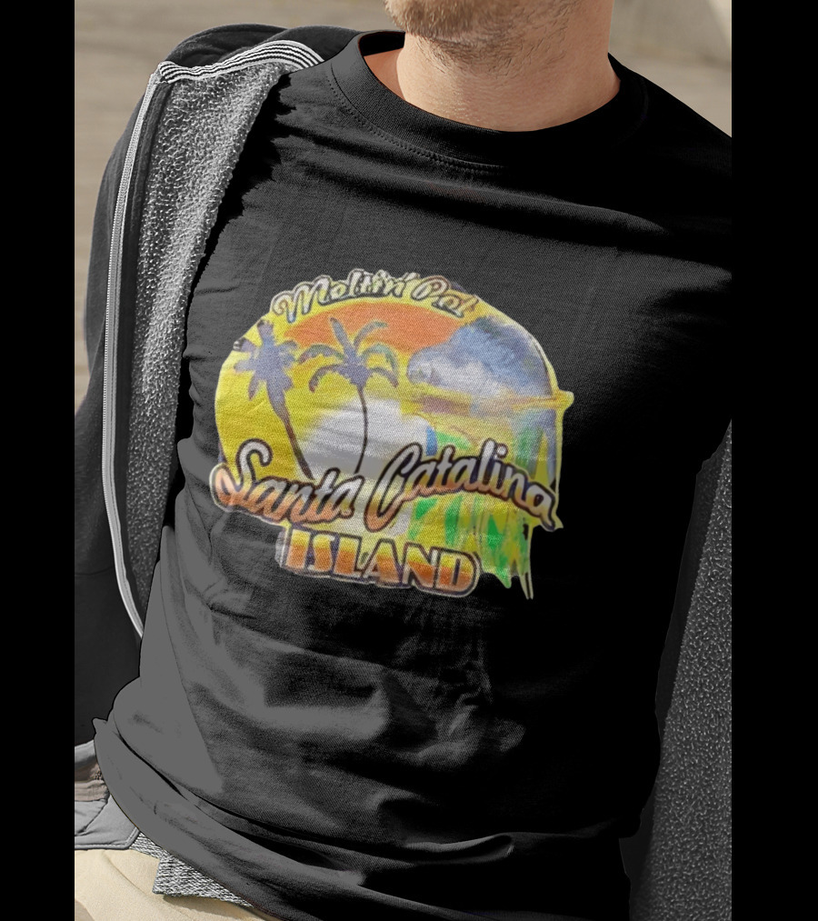Meltin Pot Santa Catalina Island Palm Trees Ocean Sunrise T-Shirt