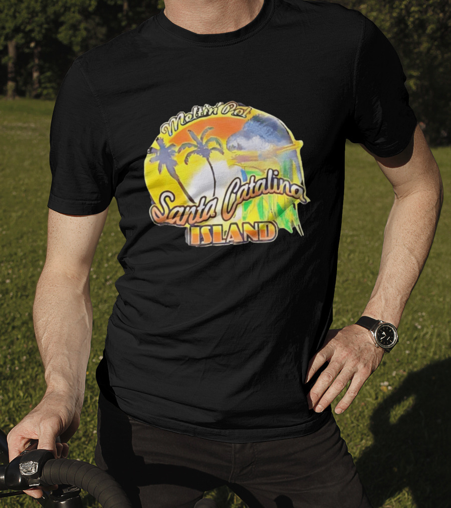 Meltin Pot Santa Catalina Island Palm Trees Ocean Sunrise T-Shirt