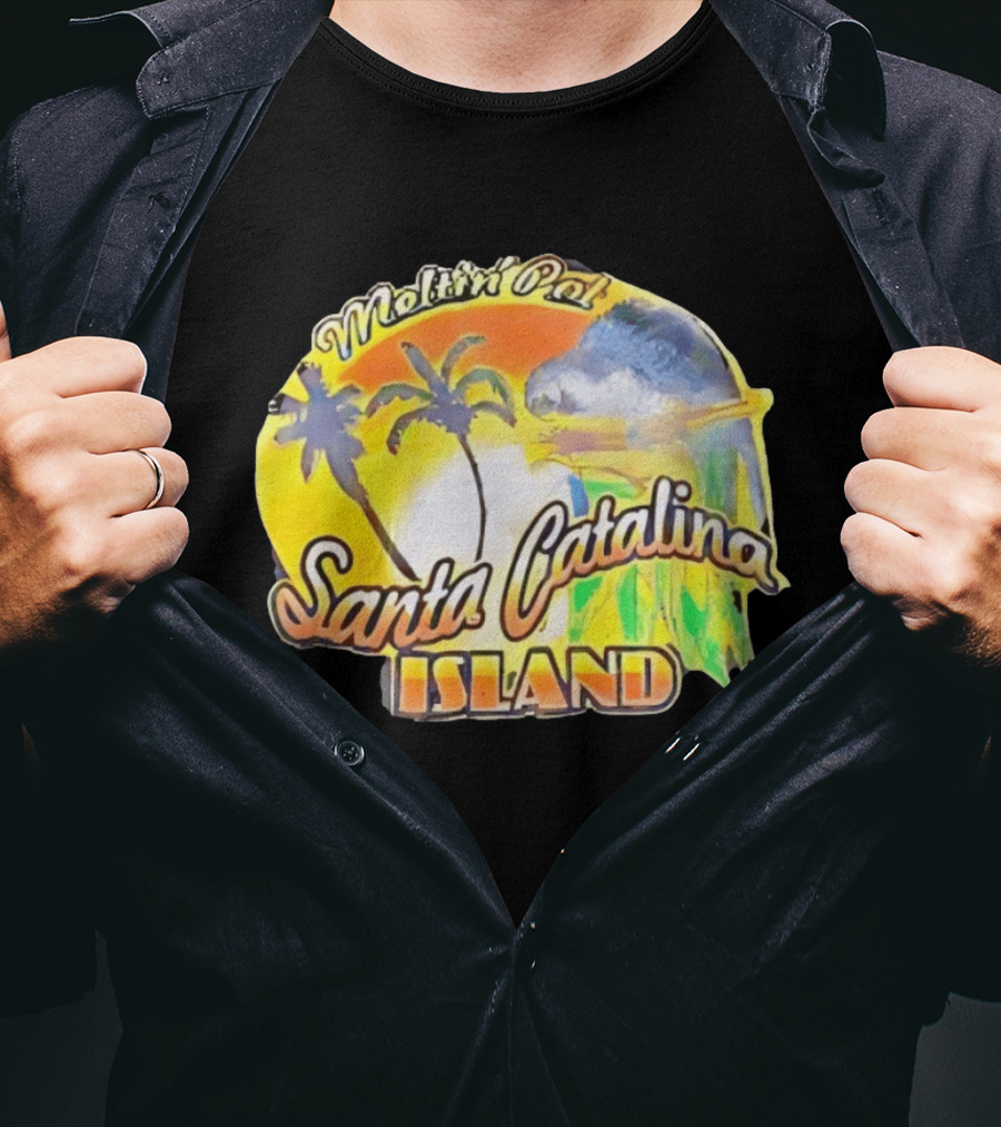 Meltin Pot Santa Catalina Island Palm Trees Ocean Sunrise T-Shirt